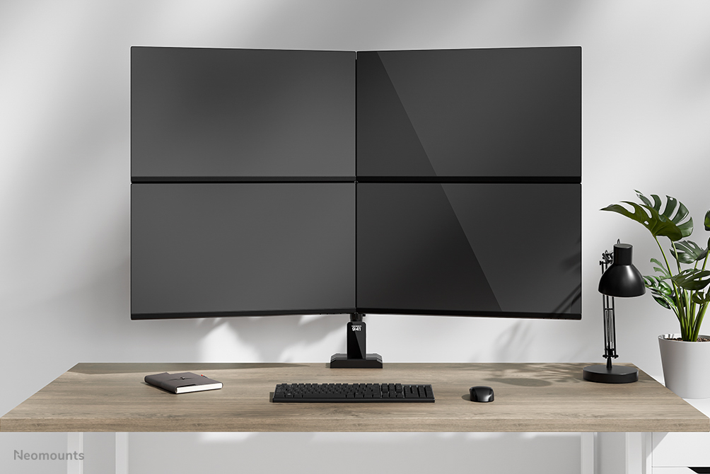 Neomounts DS60-600BL2-2 Quadruple monitorarm voor vier schermen 10-32"